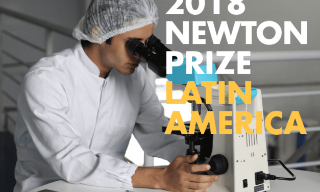 Newton Prize 2018 Latin America. Man looking in to a microscope