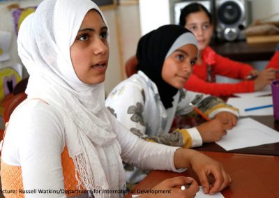 Syrian girls in classroom