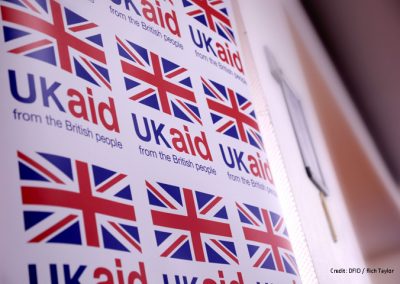 Union Flag and UKAid poster