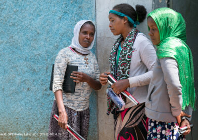 two teenage girl Students at Sebeta School for the Blind with their canes, Oromia, Ethiopia