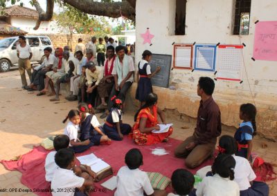 Girl participates in class, India