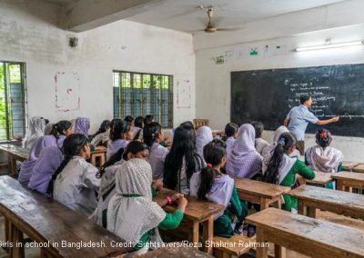 Girls in classroom in Bangladesh