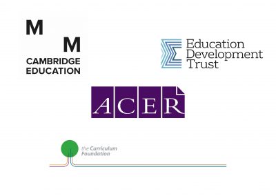 Logos of conference theme sponsors: Cambridge Education, Education Development Trust, ACER, Curriculum Foundation