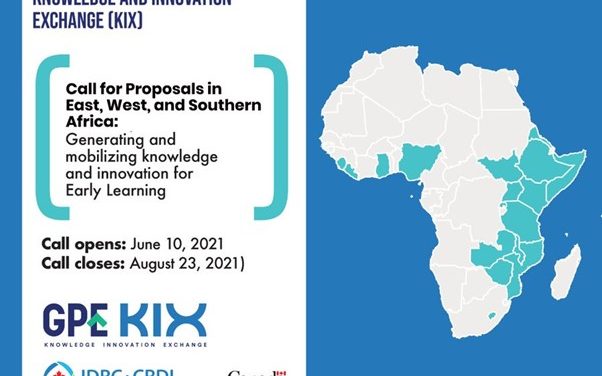 Advert for call for proposals including a map of Africa with some countries highlighted