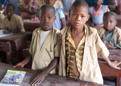 Boys in rural classroom in Mali