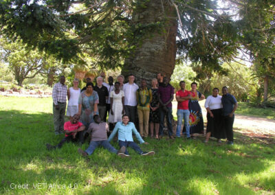 VET Africa 4.0 team under a tree at Rhodes University 2019