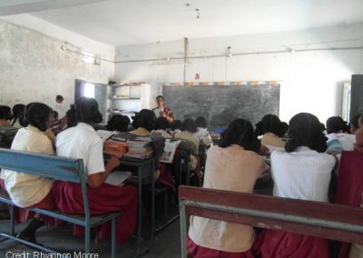 Classroom of female students in Southern India.