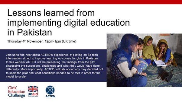 Lessons learned from implementing digital education in Pakistan