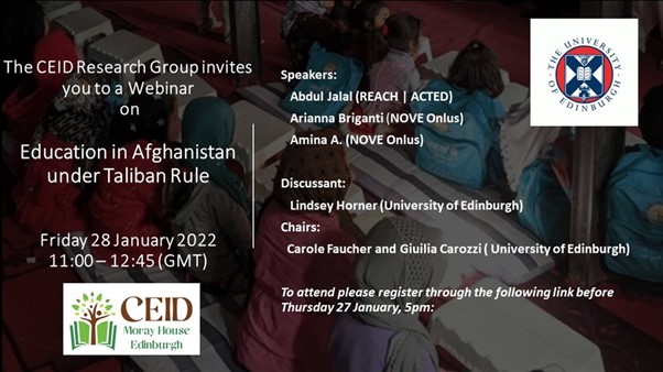 Education in Afghanistan under Taliban Rule: CEID Research Group Webinar