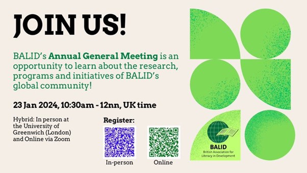 BALID Annual General Meeting ... and literacy reports from around the world