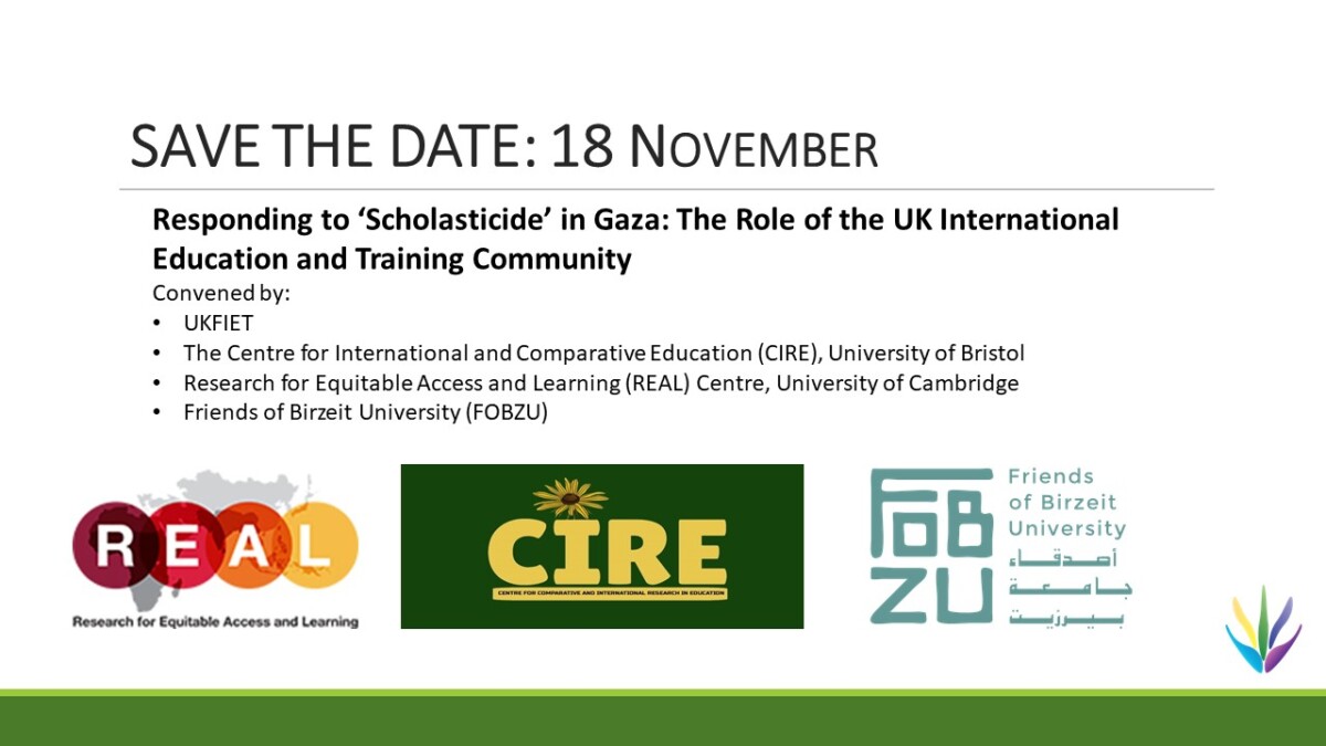 Responding to 'Scholasticide' in Gaza: The Role of the UK International Education and Training Community