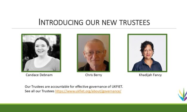 New UKFIET Trustees 2024. Chris Berry, Khadijah Fancy and Candace Debnam