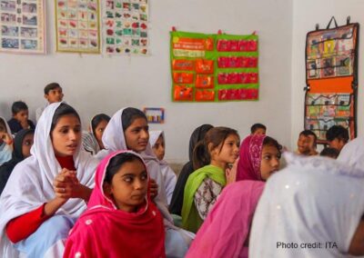 Students sit in a classroom in Punjab, Pakistan.