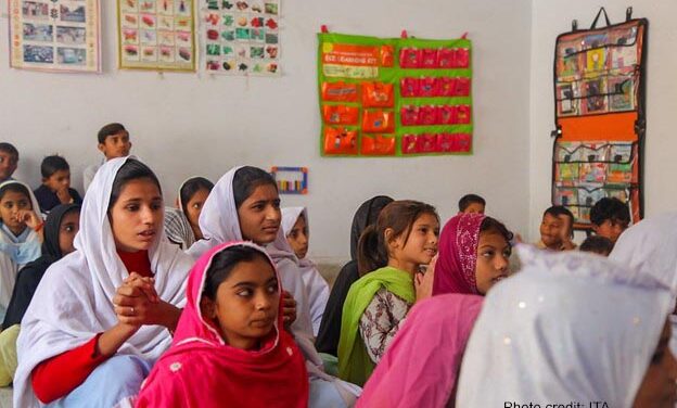 Students sit in a classroom in Punjab, Pakistan.