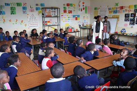 A primary classroom at Kokebe School, Addis Ababa, Ethiopia